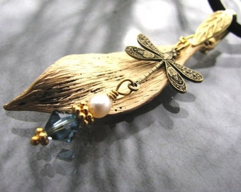 Dragonfly Leaf Necklace