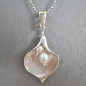 Silver Calla Lily Necklace