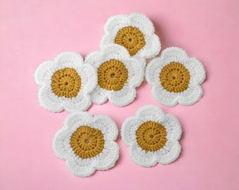 Crochet Daisy Coaster | Set of 2 Flower Coaster | Cute Crochet Daisy Coaster | Crochet Accessories