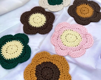 Crochet Coaster | Set of 2 Flower Coaster | Cute Crochet Coaster for Car | Crochet Accessories