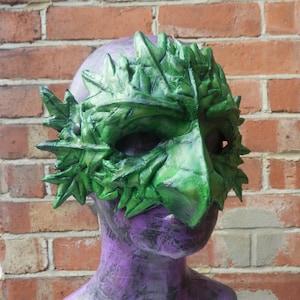 Green Man Mask Papier Mache Venetian Carnival Pagan Costume Halloween