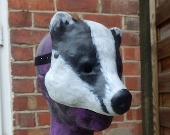 Badger Mask Animal Paper Mache Venetian Carnival Halloween Costume