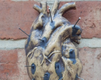 The Cursed Heart Ceramic Wall Decor art goth gothic home Halloween sculpture anatomical