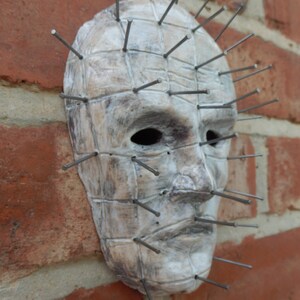 Pinhead Ceramic face Wall decor Hellraiser horror gothic home art sculpture image 5