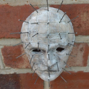 Pinhead Ceramic face Wall decor Hellraiser horror gothic home art sculpture image 4