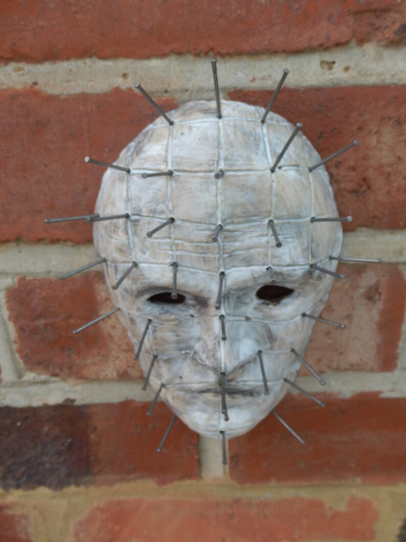 Pinhead Ceramic face Wall decor Hellraiser horror gothic home art sculpture image 4