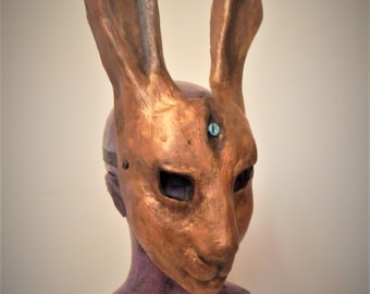 Bronze Hare Mask Rabbit Animal Papier mache Venetian Carnival Halloween