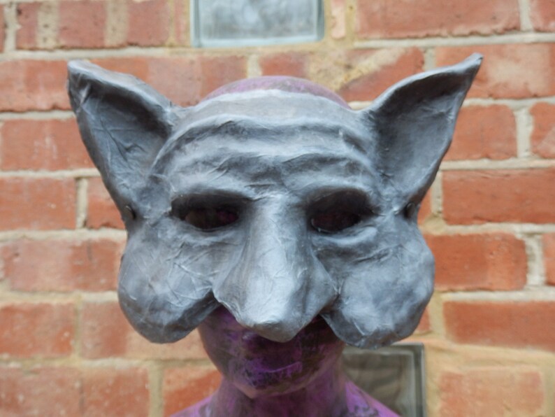 Gargoyle Paper Mache Mask Papier Halloween Costume Etsy