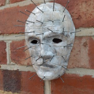 Pinhead Ceramic face Wall decor Hellraiser horror gothic home art sculpture image 3