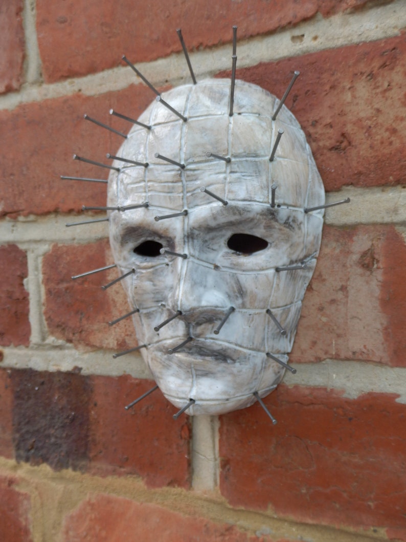 Pinhead Ceramic face Wall decor Hellraiser horror gothic home art sculpture image 3