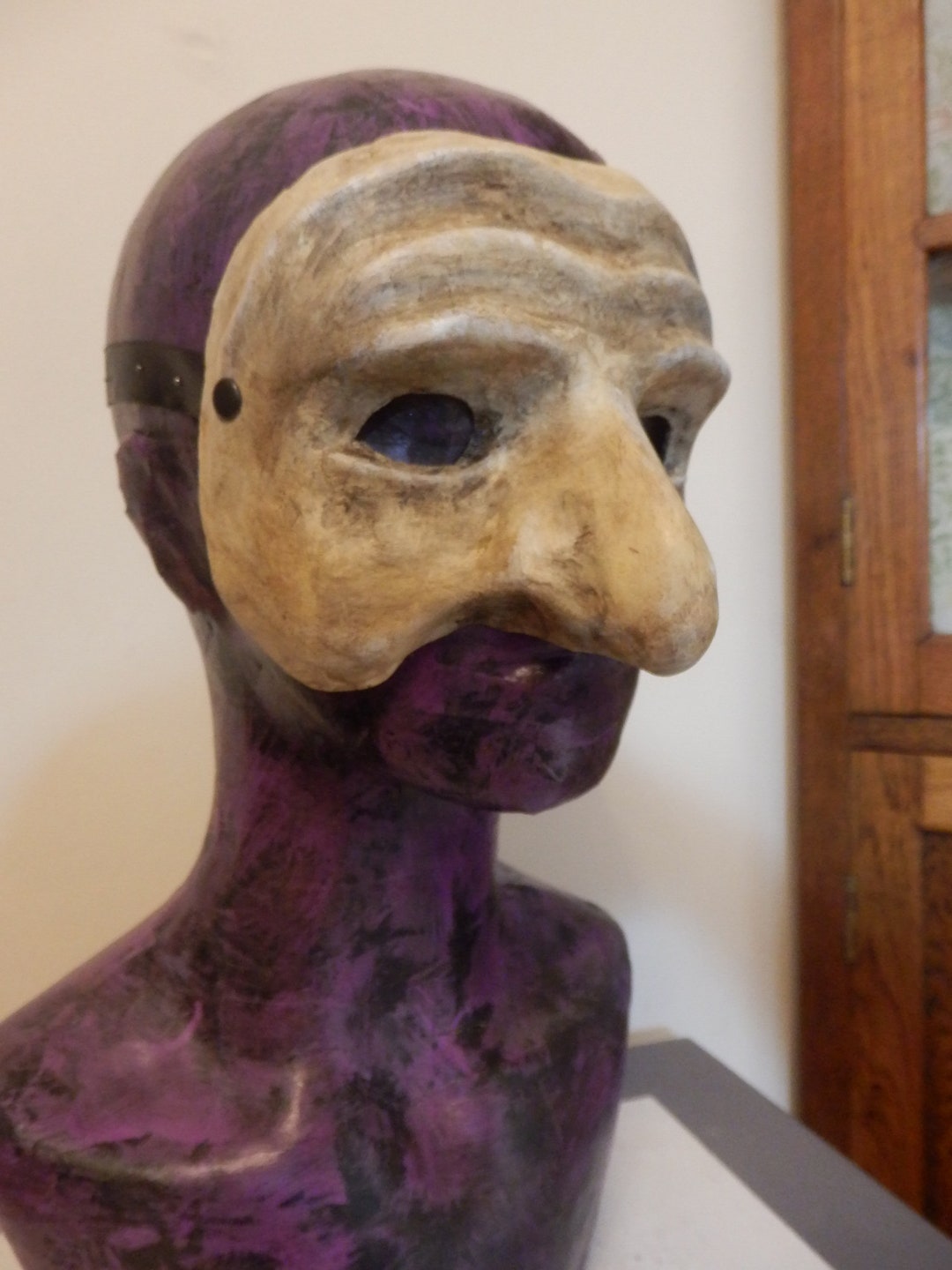 Pulcinella classia di cartapesta per la Commedia dell' Arte - Pappmaché