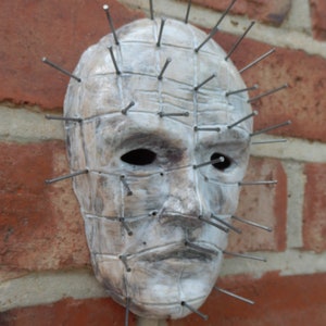 Pinhead Ceramic face Wall decor Hellraiser horror gothic home art sculpture image 2