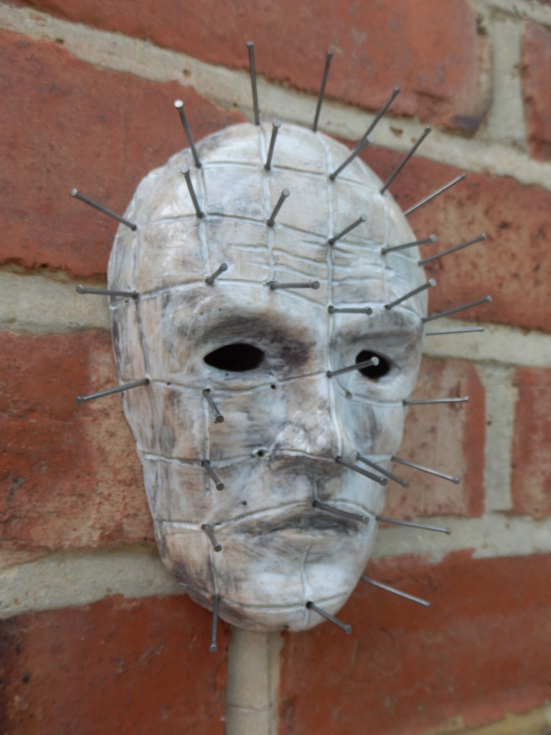 Pinhead Ceramic face Wall decor Hellraiser horror gothic home art sculpture image 2