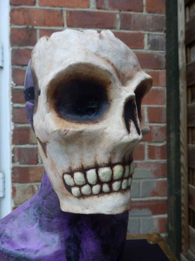 The Yorick Large Skull Mask Paper Mache Halloween Carnival Venetian Goth Gothic Horror Costume image 1