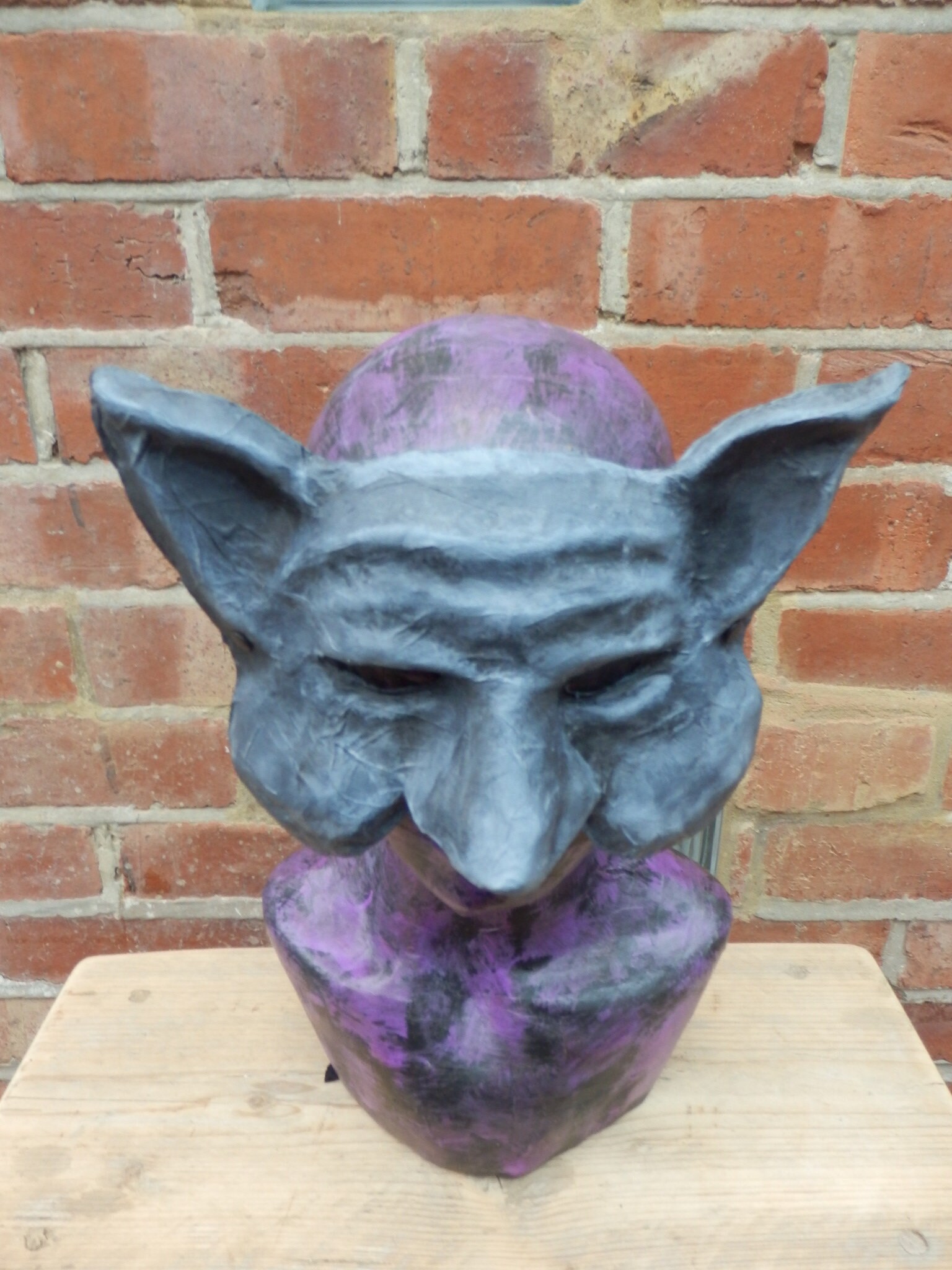 Gargoyle Paper Mache Mask Papier Halloween Costume Etsy