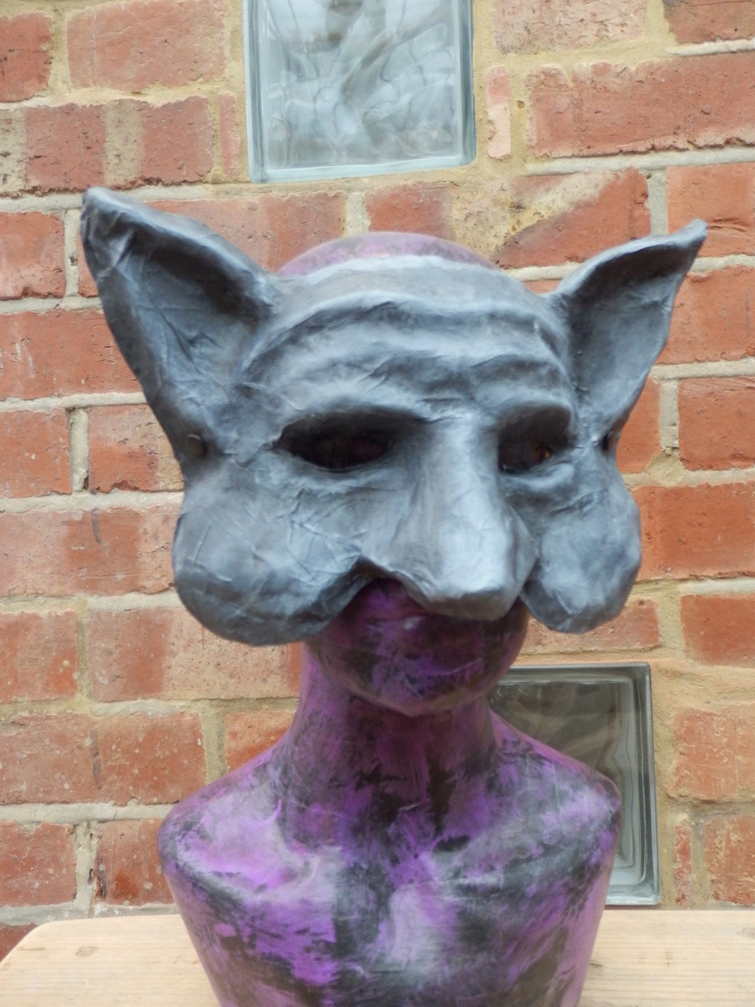 Gargoyle Paper Mache Mask Papier Halloween Costume Etsy