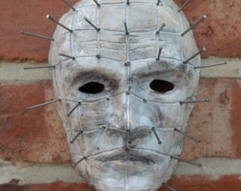 Pinhead Ceramic face Wall decor Hellraiser horror gothic home art sculpture