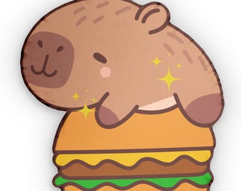 Capybara and Cheeseburger Custom Shaped Pillows, Chase Your Dreams Capybara Pillow, Silly Pillow, Meme Pillow, Gen Z gift, Gift for Teen