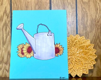 Vintage Watering Can Print