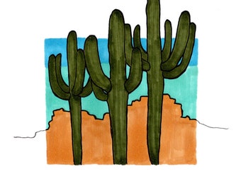 Cactus Saguaro nel deserto