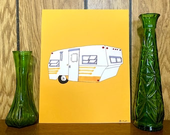 Yellow Aristocrat Camper Print-Gold Version