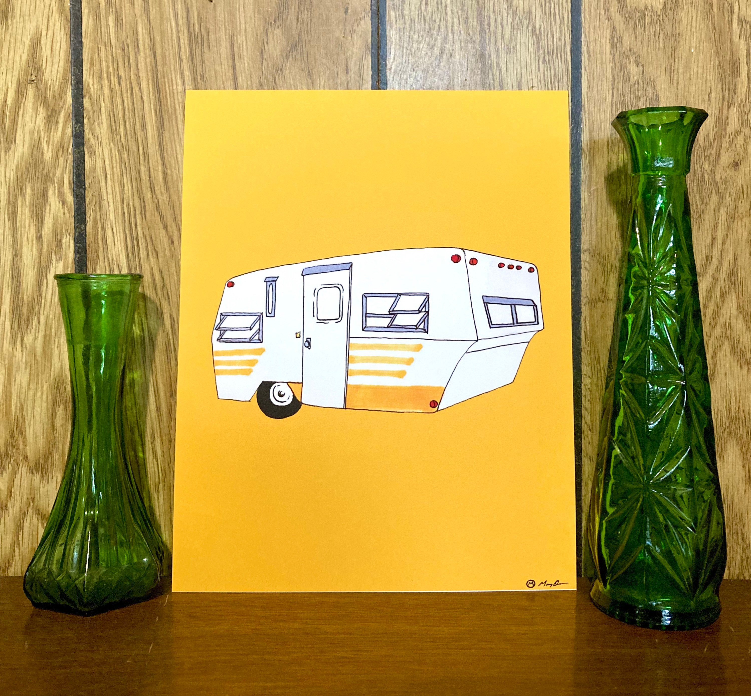 Yellow Aristocrat Camper Print-Gold Version