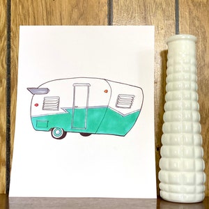 Teal Vintage Shasta Camper