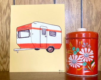 Orange CI Europa Camper Print