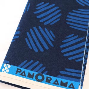 Alexia Abegg. Panorama linen cotton on navy blue. half yard