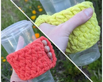 Coffee cup cozy with handle, color options