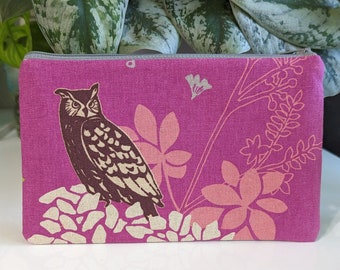 Wise Owl Large Zipper Pouch