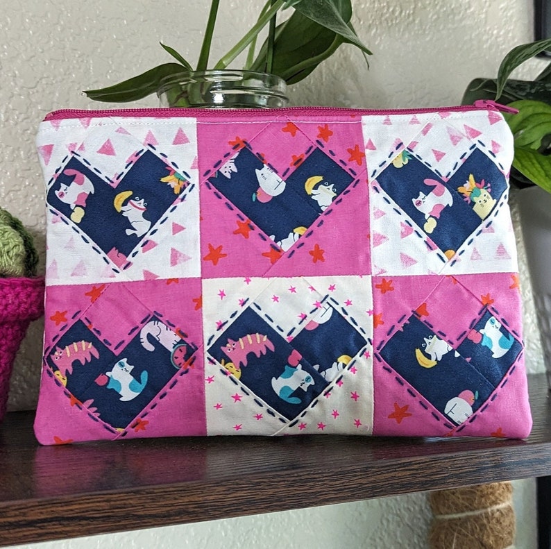 Fruit cat hearts zipper pouch image 3