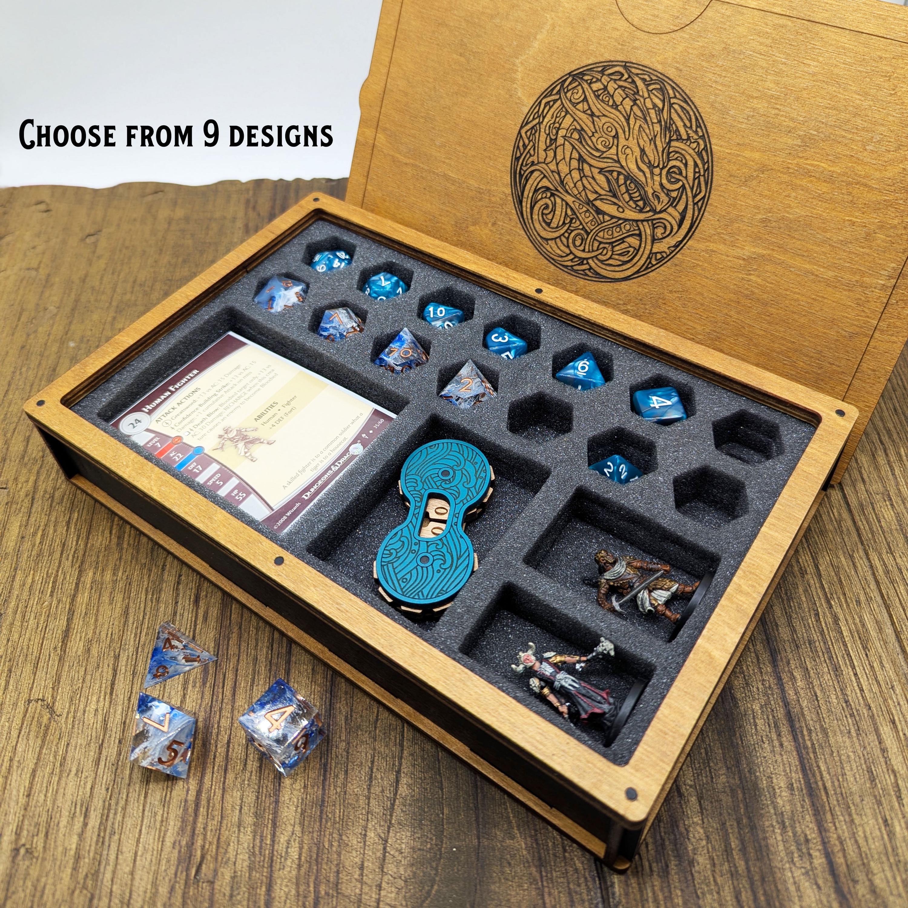 Adventurers Kit Wooden Box With Foam Insert | Engraved Dnd & RPG