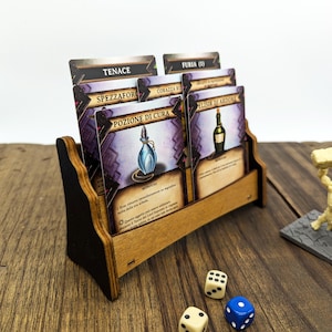 Porta carte in legno per giochi da tavolo, supporto per carte universale, Arkham Horror, Magic the Gathering, Dungeon Crawlers