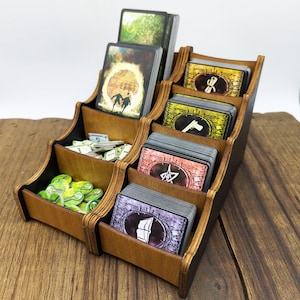Houten bordspellenkaarten, houder voor tokens, modulair en magnetisch, hoge capaciteit, voor tafelblad Arkham Horror, Gloomhaven, Dungeon Crawlers