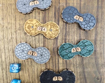 Universal Magnetic Wooden Life, Wounds, Hit Points Counter - Tracker for RPGs, Card Games, and Board Games - MTG, DnD, Lorcana, Pathfinder