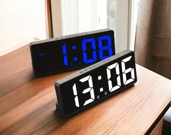 Réveil en bois Horloge numérique Horloge en bois Horloge de nuit Horloge de table Décoration d'intérieur Réveil numérique Horloge de chevet Cadeau pour la maison Réveil matinal