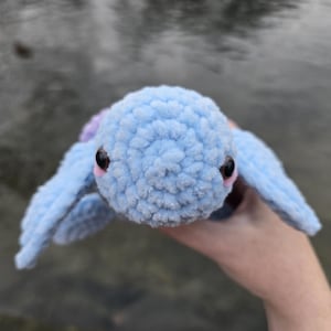 Crochet Turtle Plushie | Handmade Amigurumi Sea Animal | Blue Plush | Custom Colours | Sunflower Turtle Option