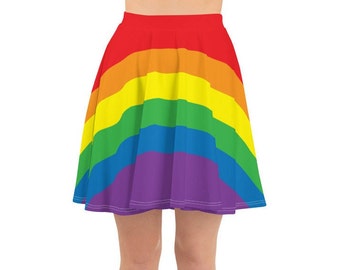 Falda skater del Festival del Orgullo XS-3X/Arco Iris Gay LQBTQ+ Desfile del Orgullo Queer Festival Transgénero Bandera del Orgullo Lésbico El amor es amor de talla grande