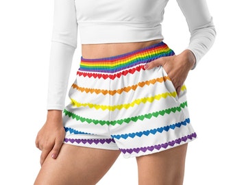 Pride Festival Shorts XS-3X | LGTBQ+ Rainbow Love is Love Gay Queer Subtile Pride Parade Flag Say Gay Transgender Pansexual Lesbian Plus Size