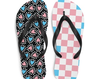 Transgender Pride Festival Flip-Flops Sandalen | Regenbogen Gay LQBTQ+ Queer Pride Parade Pride Flagge Love is Love ziehen