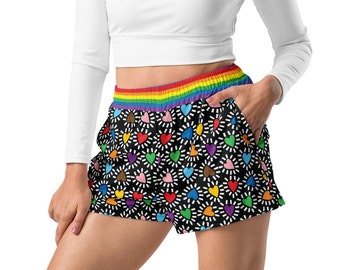 Pride Festival Shorts XS-3X | LGTBQ+ Rainbow Love is Love Gay Queer Subtile Pride Parade Flag Say Gay Transgender Pansexual Lesbian Plus Size