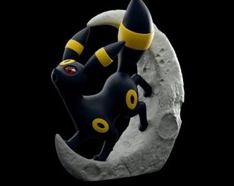 umbreon on moon, espeon on moon