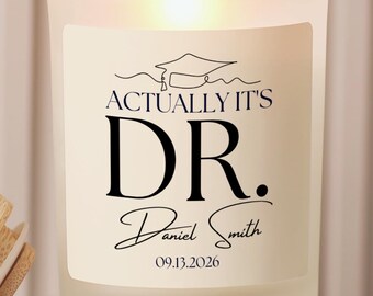 PhD Graduation Gift, Personalized Doctor Graduation Gift for Her, PhD Graduate Gift, Funny Graduation Candle, Medical School Graduation Gift