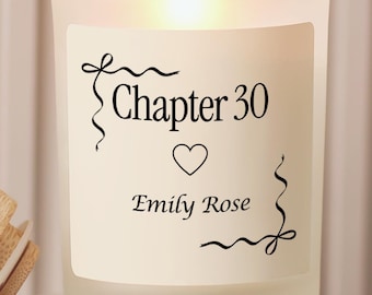 Personalized Chapter 30 Candle, Custom 30th Birthday Coquette Gift for Her, Chapter Thirty Candle, Milestone Birthday Gift Keepsake