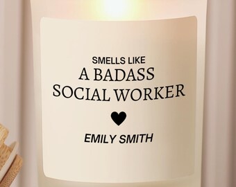 Social Worker Gift, Personalized Social Worker Candle, Funny Social Worker Gift, Social Work Graduation Gift, MSW Graduation Gift