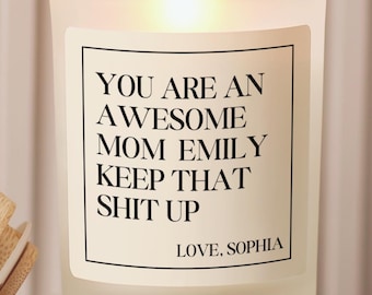Custom Funny Mom Candle for Birthday Gifts for Mom from Daughter, New Mom Wife Home Gift Personalized Mother Candles
