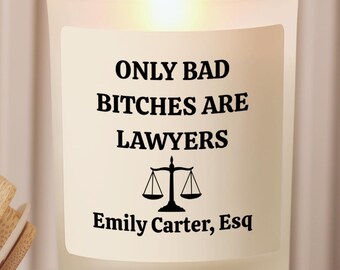 Funny Lawyer Candle Gift for Women | Personalized Attorney Candle | Custom Esq Candle | Law School Graduation Gift | Gift for Female Lawyer