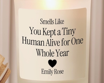 Custom Parent Gift First Year Parenting Survival Candle personalized Parenting Funny Unique Surprise Gift For Parents