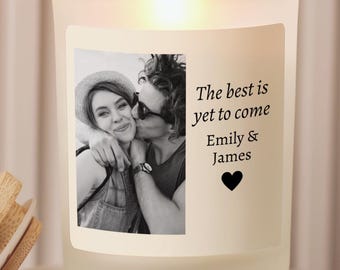 Photo Engagement Candle Gift for Couple, Wedding Gift for Shower, Best is Yet to Come Picture Candle, Personalized Engagement Gift